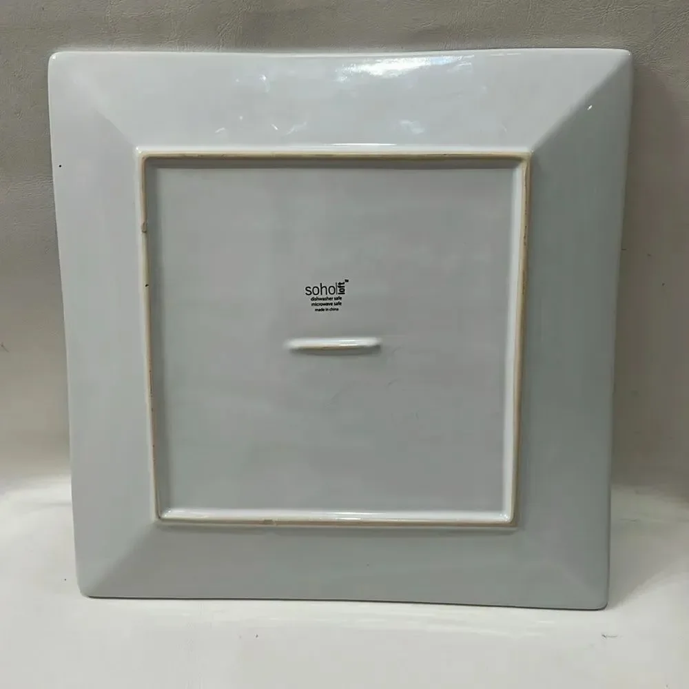 Soho Loft Serving Tray 11 3/4 Inches Square Modern White Contemporary Durable